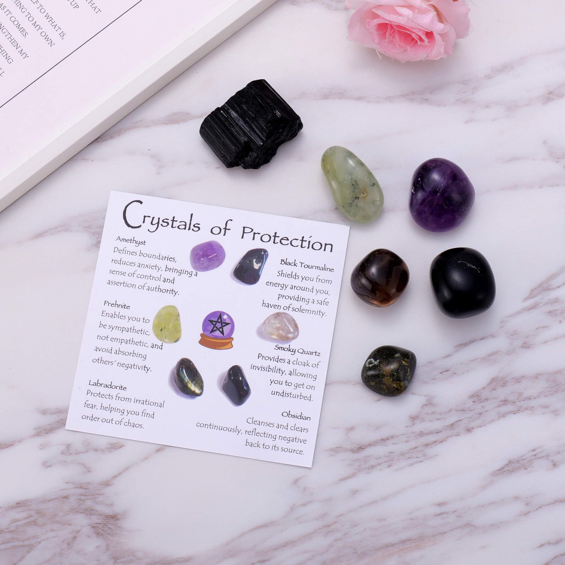 Ukodnus Tourmaline du set de protection, purification et stabilité émotionnelle.