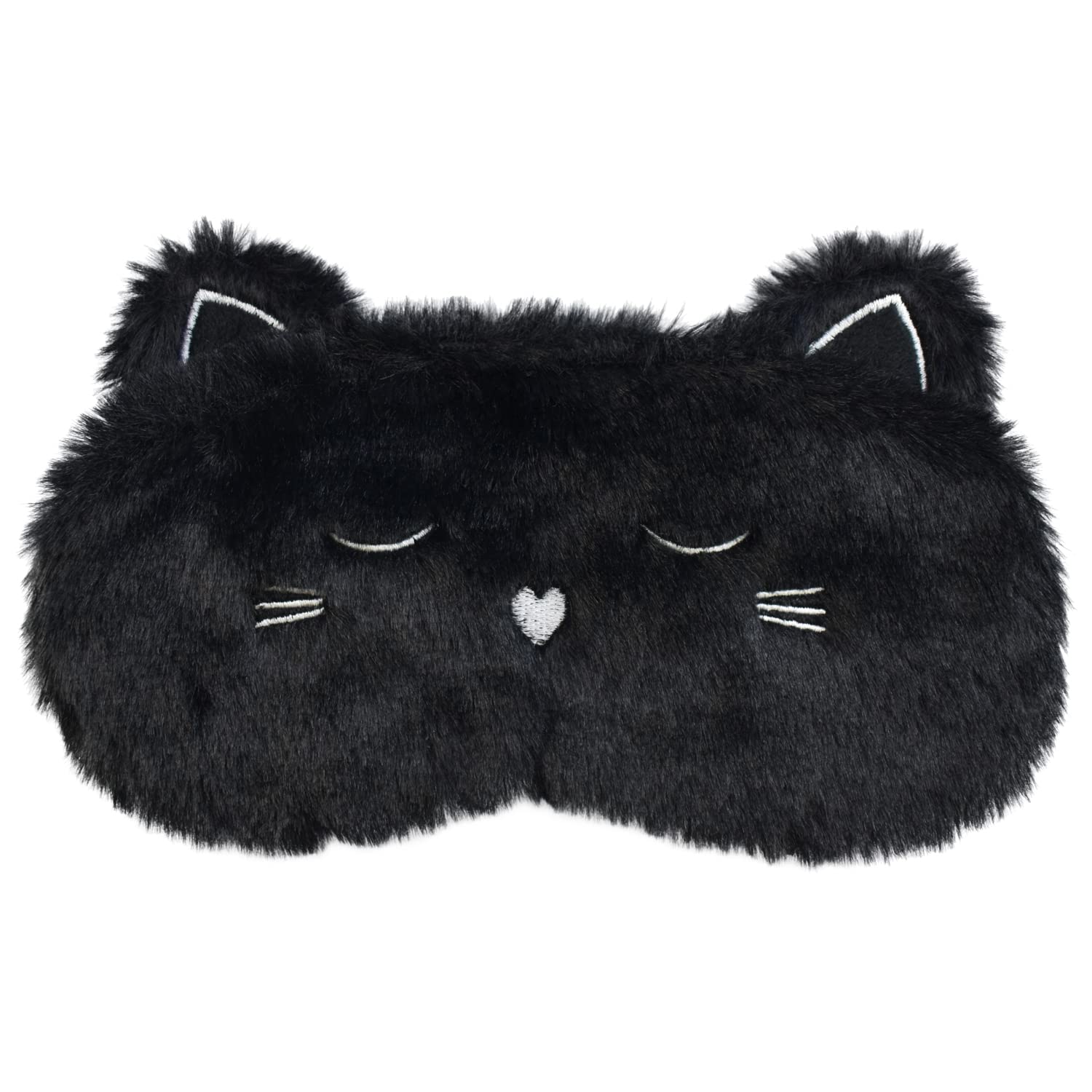 Masque Ulbemoll chat noir en peluche pour un repos apaisant