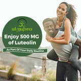 Ulmubra Liposomal Luteolin 500 mg, vue rapprochée des gélules pour une ingestion facile.