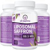 Ulmubra Safran liposomales, bouteille de capsules prête pour routine quotidienne.