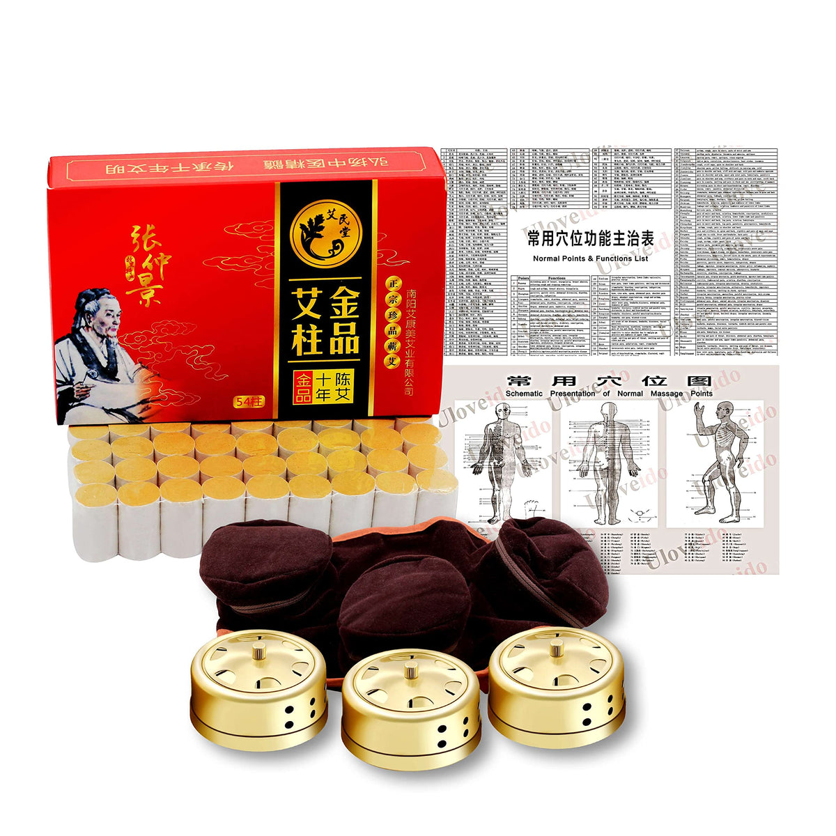 Uloveido cônes de moxibustion 54 pour des sessions régulières.