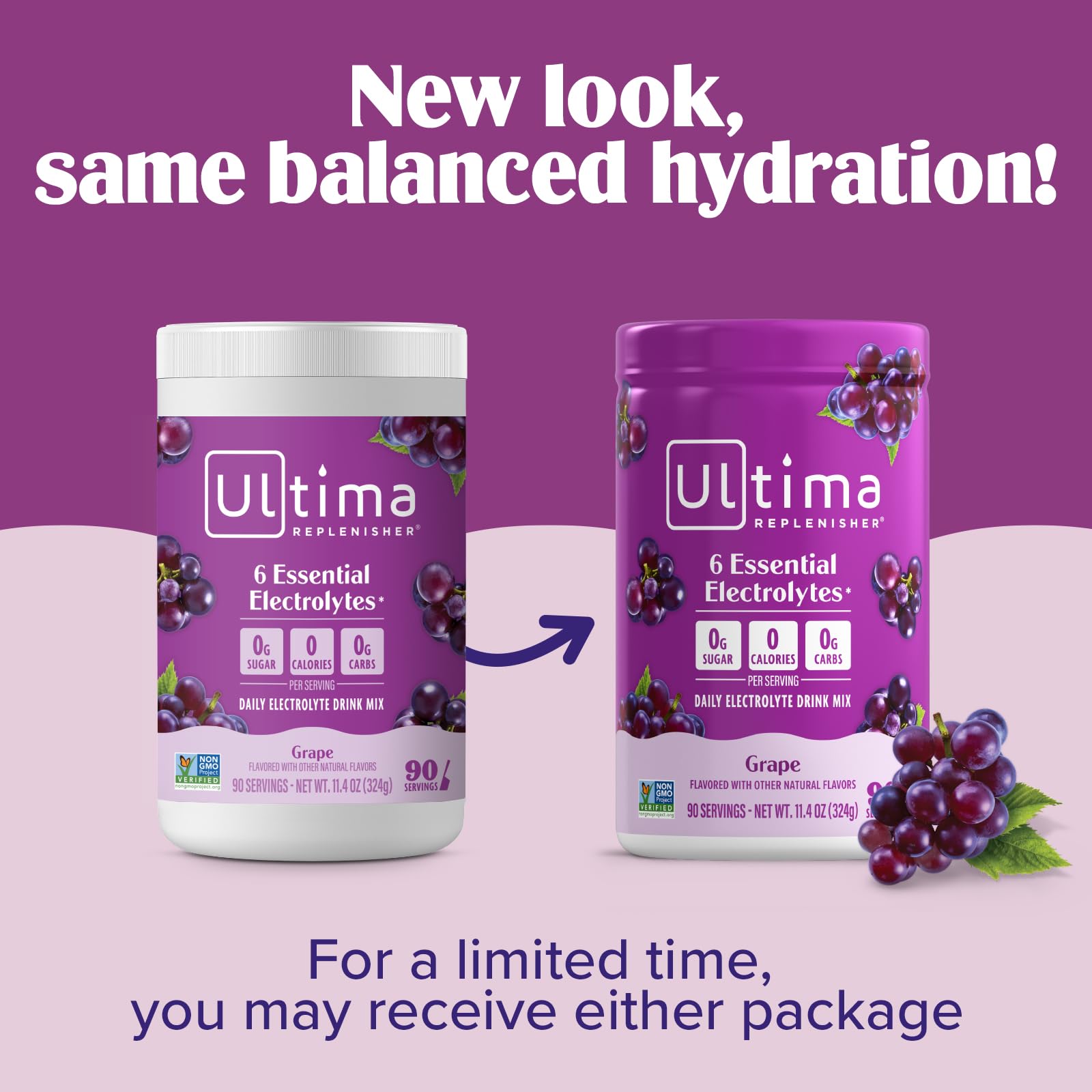 Bocal Ultima Replenisher 90 portions facilitant une hydratation quotidienne pratique.