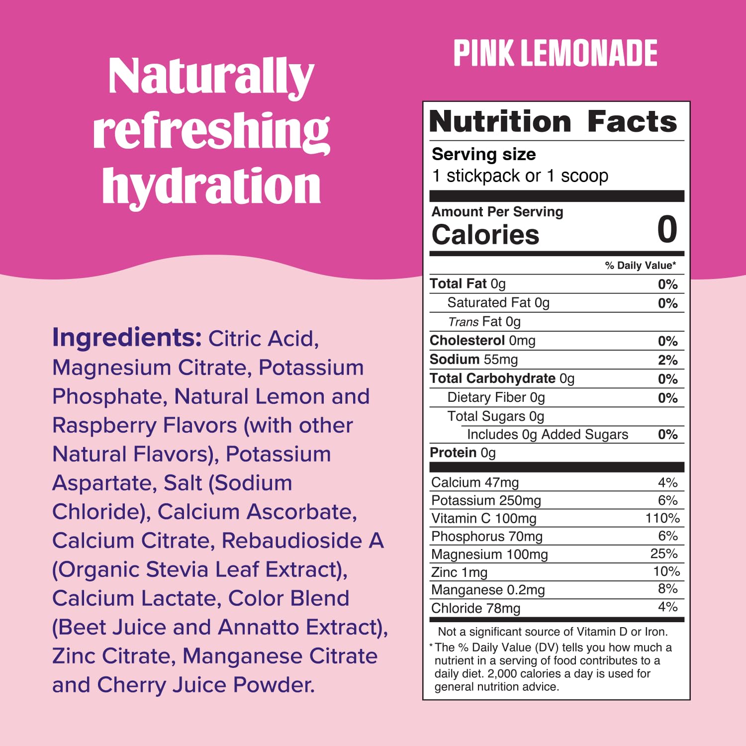 Ultima Replenisher – bouteille hydratation citronnade rose, prête à boire.