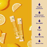 Mélange dans eau avec Ultima Replenisher Lemonade, boisson aromatisée facile à préparer.