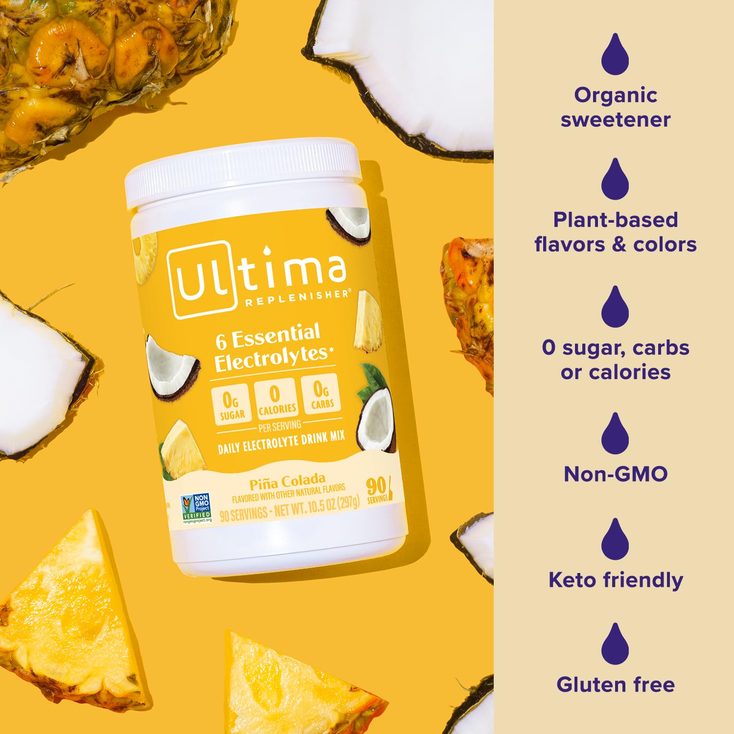 Ultima Replenisher Mocktini, arômes naturels adaptés à un mode de vie céto et végétalien.