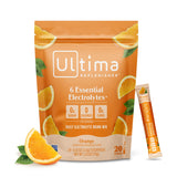 Ultima Replenisher poudre électrolyte orange, sachet: hydratation pratique en déplacement.