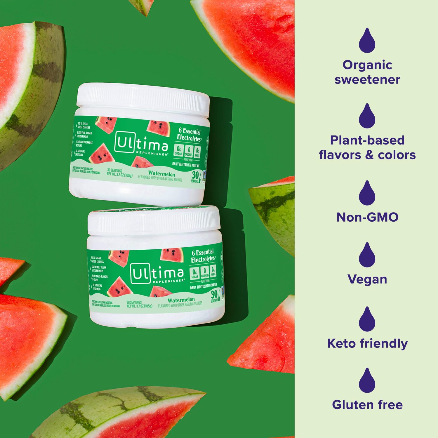 Ultima Replenisher – six électrolytes clés et vitamine C avec zinc.