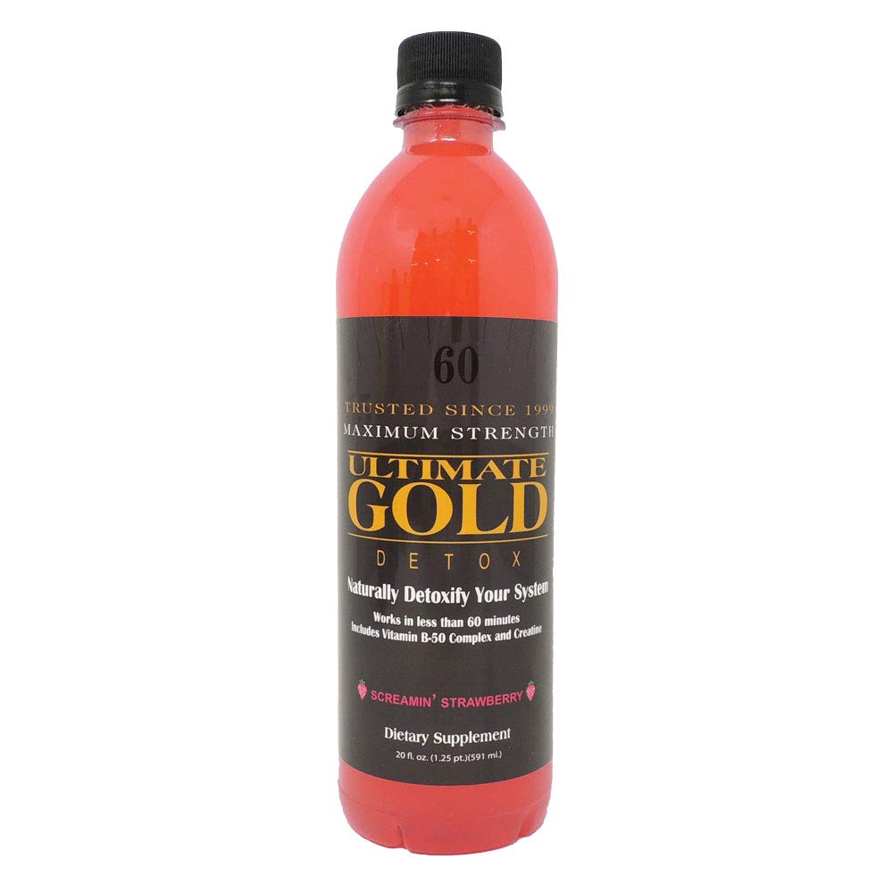 Ultimate Gold Détox 20 oz – bouteille prête à soutenir une routine bien-être rapide.