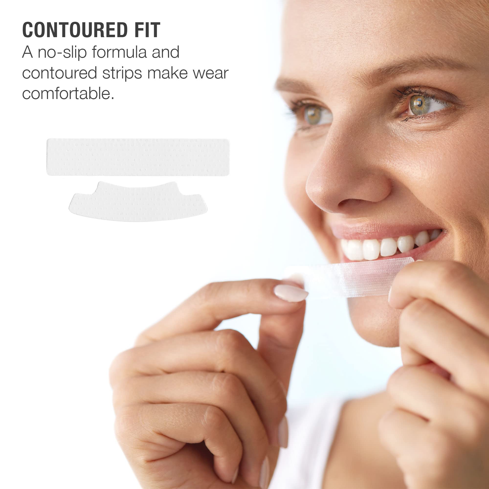 Ultimate White – bande blanchiment-dents conçue pour les dents inférieures, confort pendant le port.