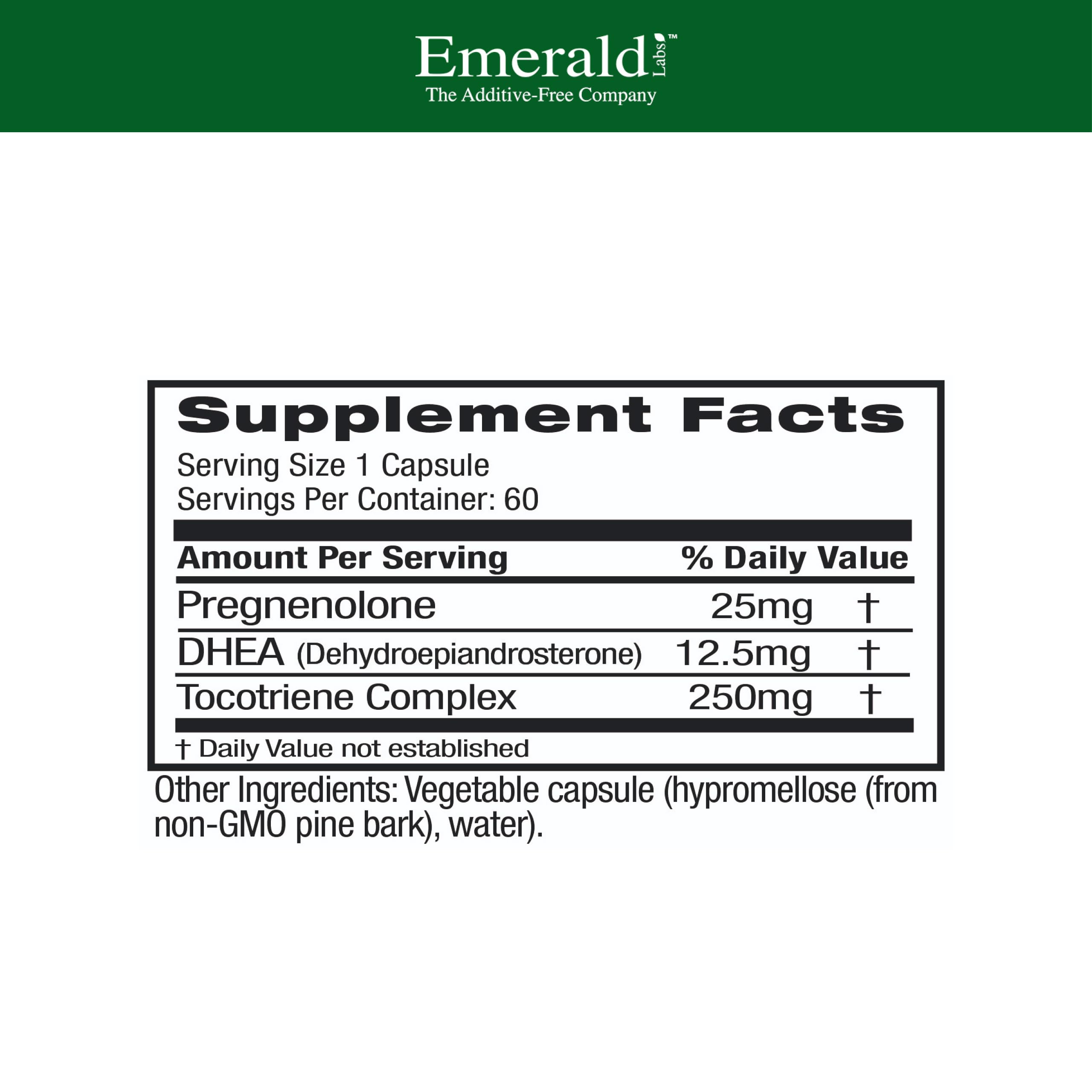 Ultra Botanicals Emerald Labs DHEA 25 mg – capsules végétales prêtes à l'emploi