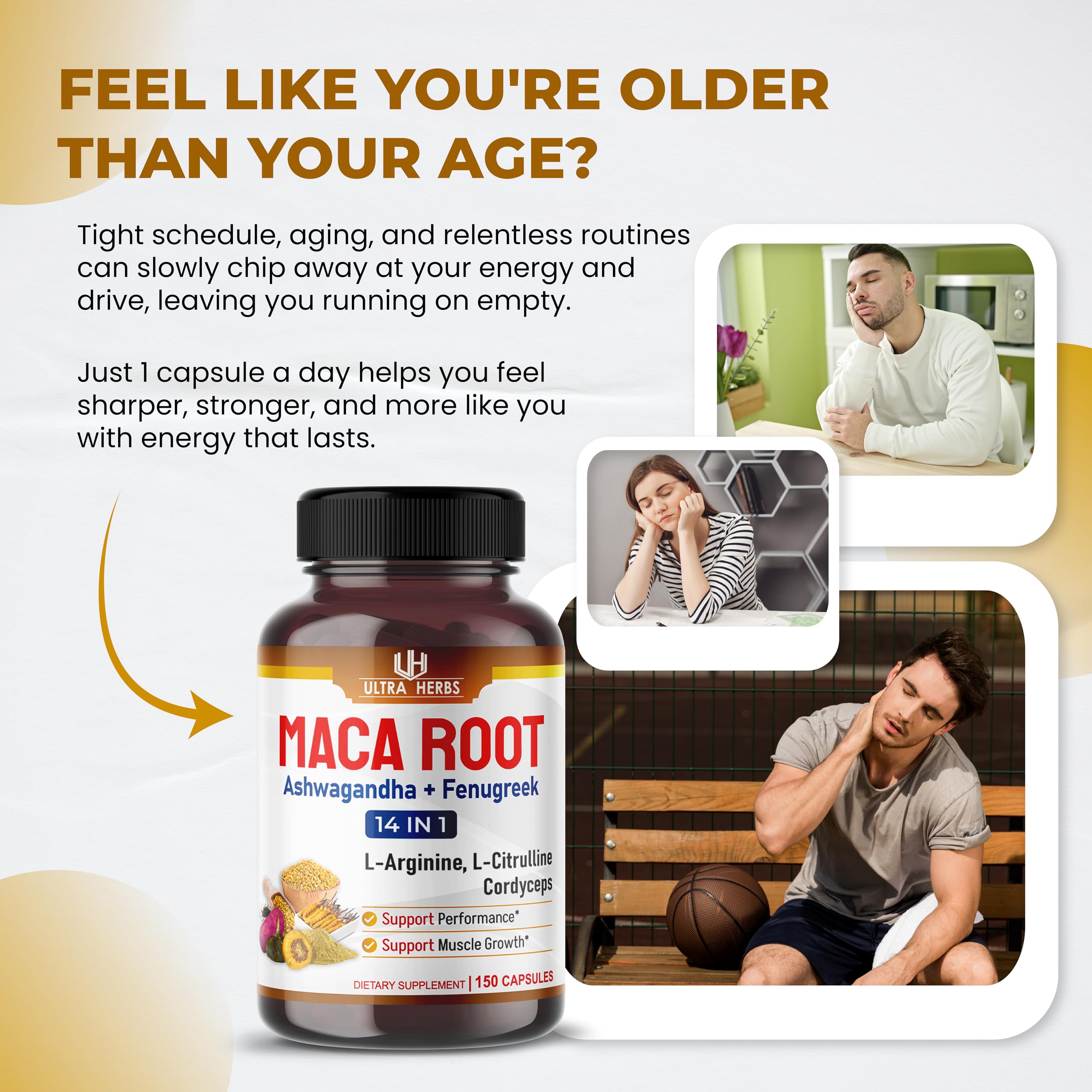 ULTRA HERBS Maca Peruana rouge – capsules faciles à prendre au quotidien
