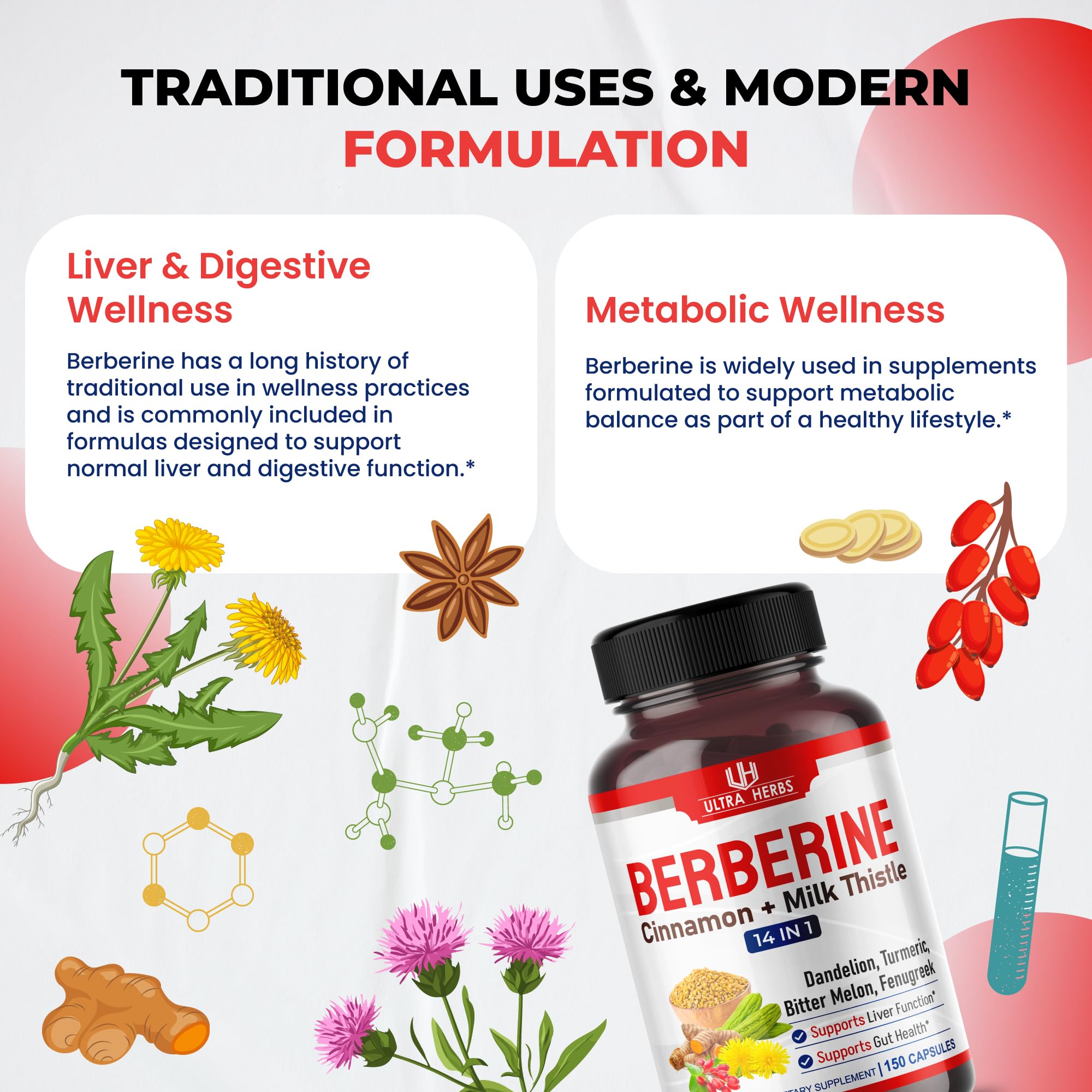 Formule sans gluten et sans allergènes majeurs Ultra Herbs.