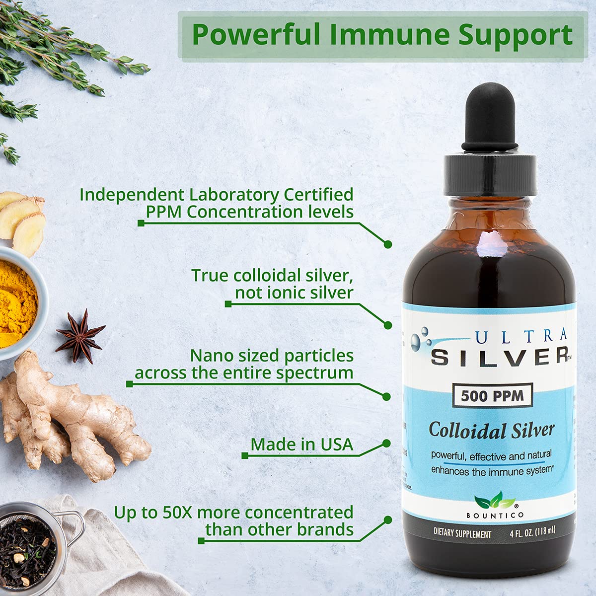 Ultra Silver Colloïdal emballage produit clair et élégant
