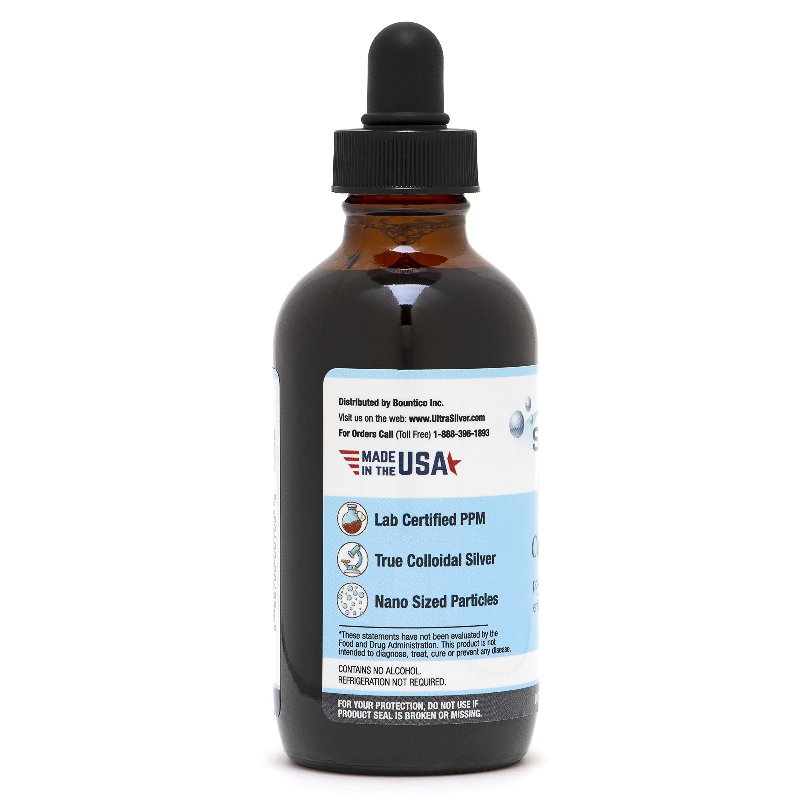 Ultra Silver Colloidal Silver avec goutteur intégré, dosage précis.