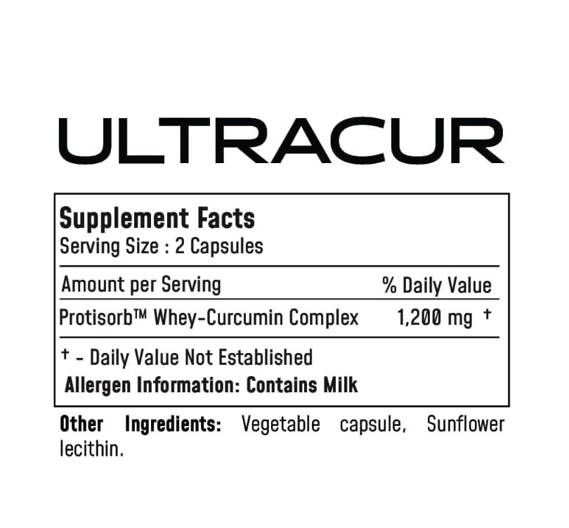 UltraCur Curcumin Complex – système de délivrance whey améliorant la biodisponibilité.