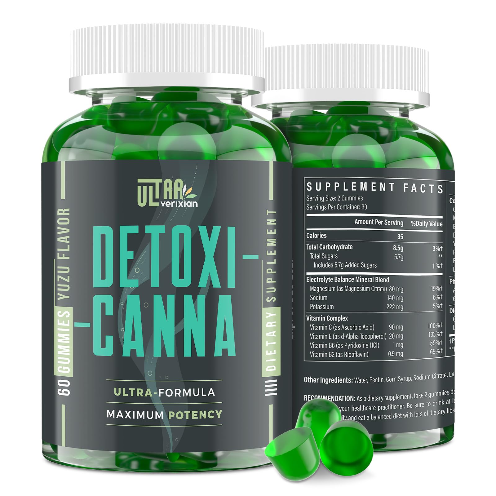 Ultraverixian Detox Gommes - boite, soutien potentiel au processus naturel de détoxification.