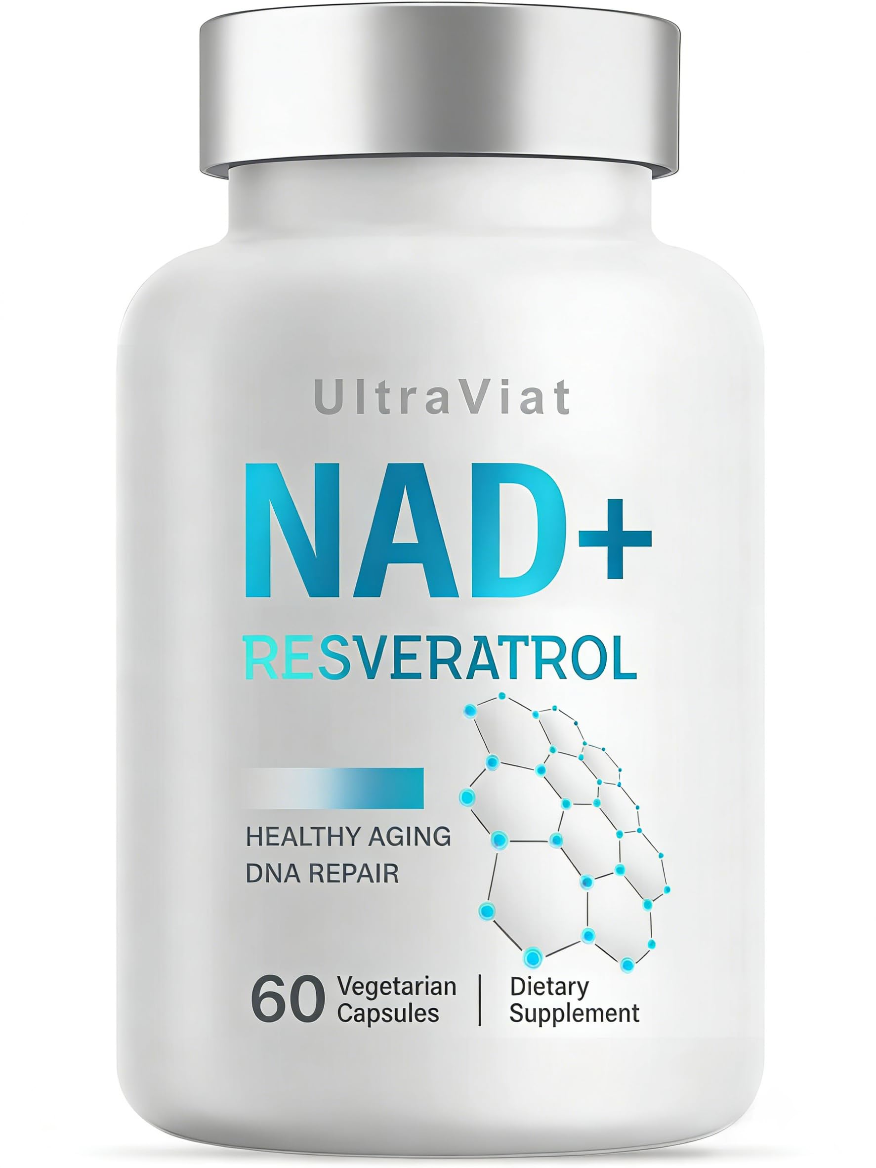 UltraViat NAD+ 1000mg – bouteille et étiquette, énergie et vitalité potentielles