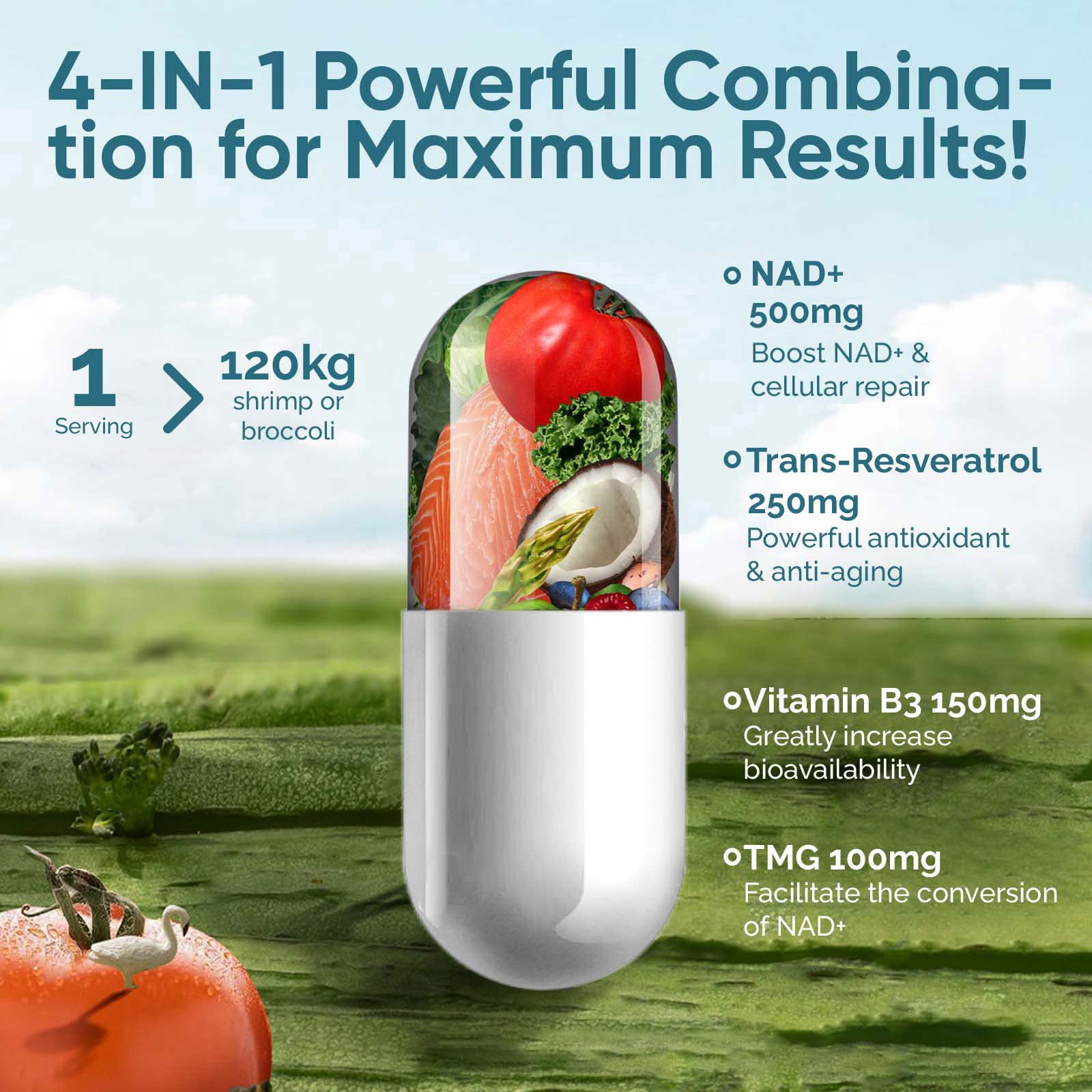 UltraViat NAD+ 1000mg – formule 1000mg avec NAD+, résveratrol et B3