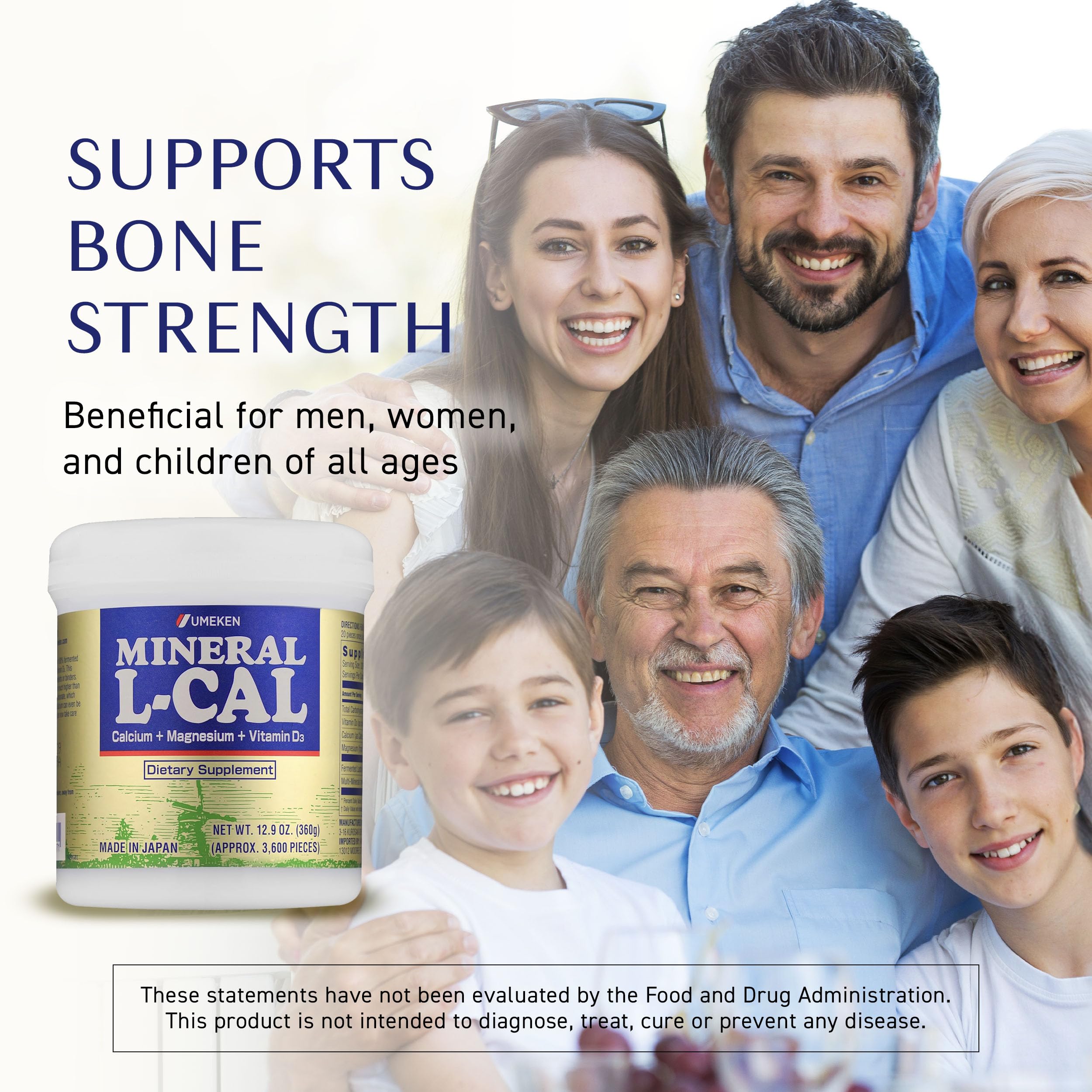 Emballage duo Umeken Mineral L-Cal, minéraux et vitamine D3 inclus.