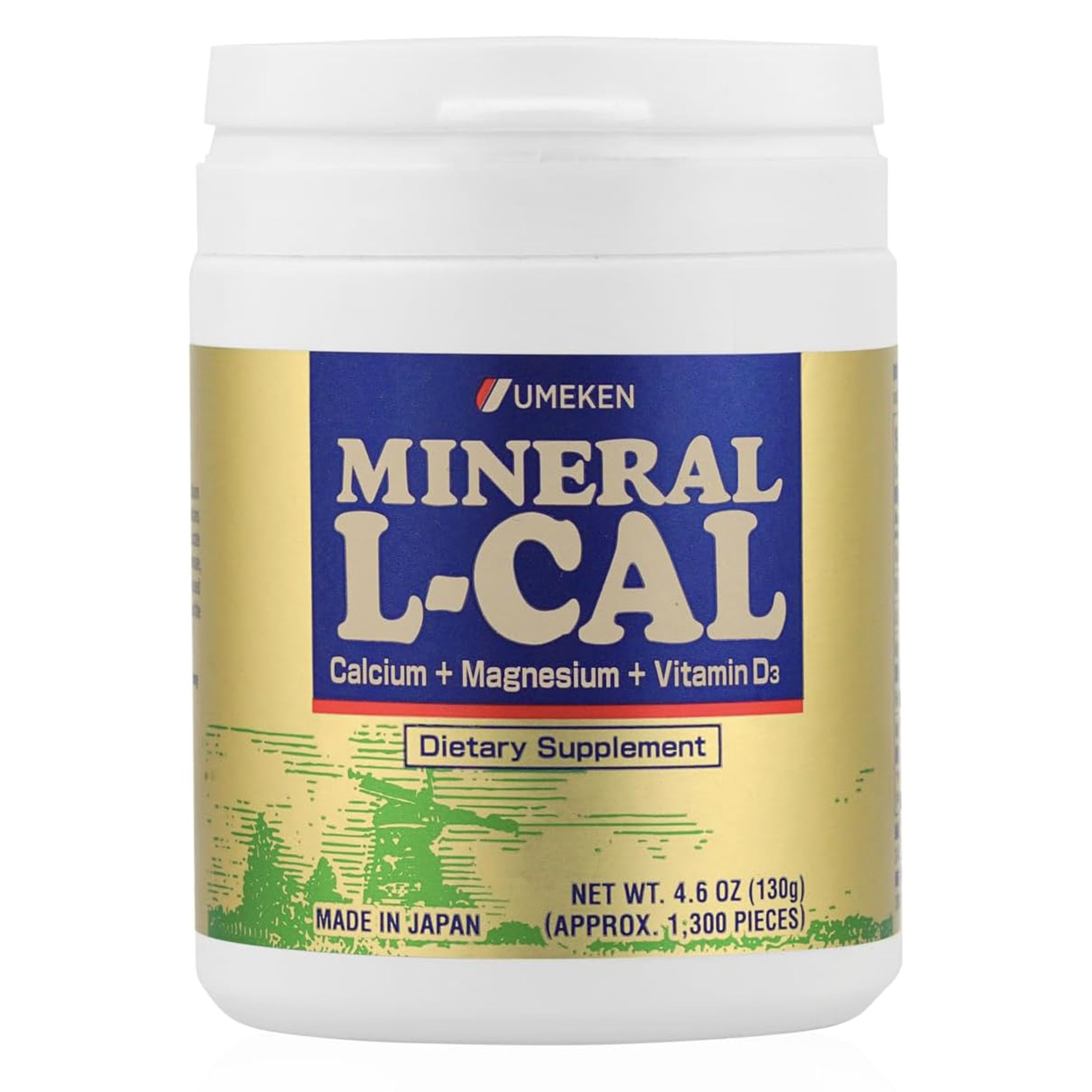 Umeken Mineral L-Cal Calcium D3 : emballage bouteille pratique pour l'usage quotidien.