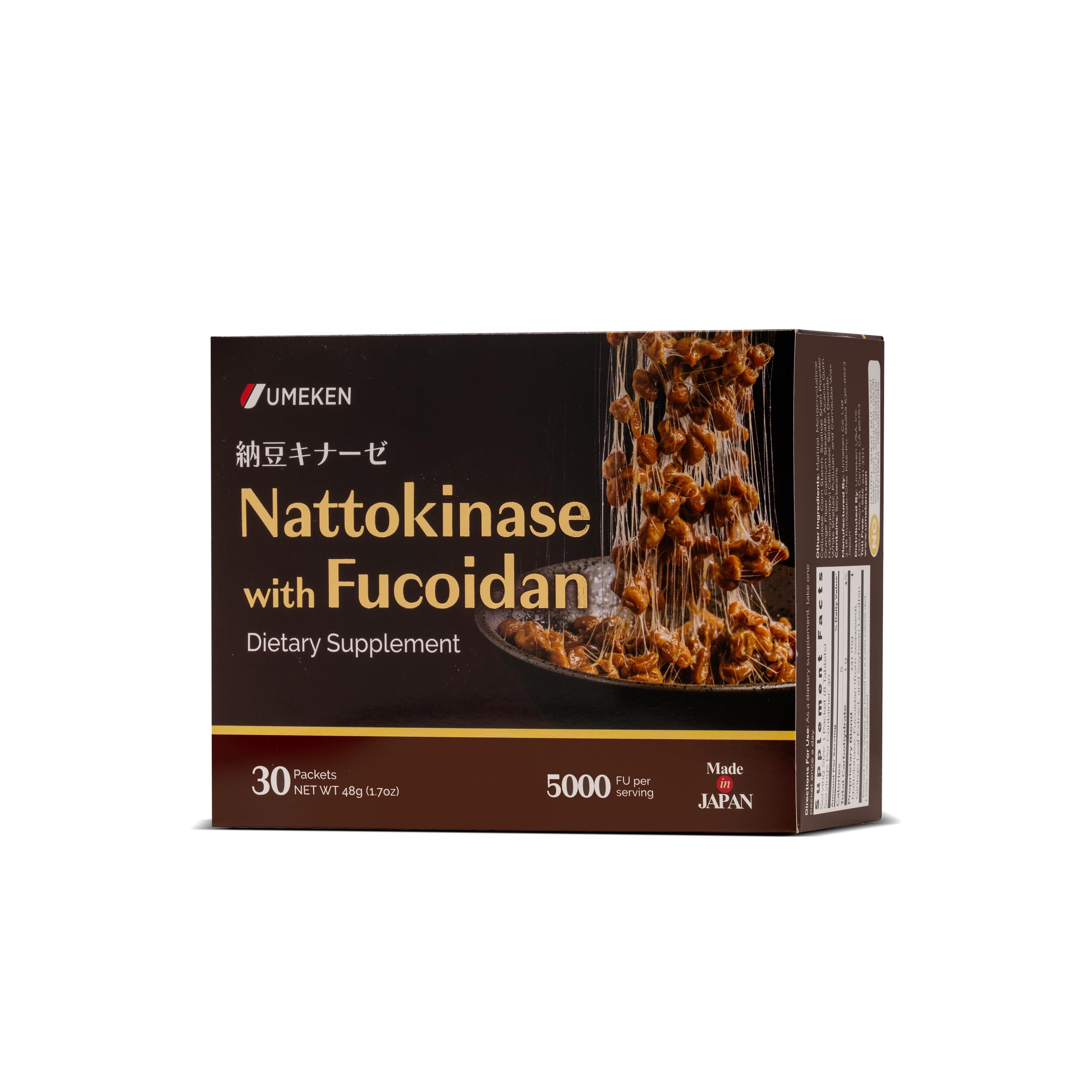 Umeken Nattokinase Plus Fucoidan – emballage pratique pour votre routine quotidienne