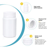 UMETASS bouteille-pilules blanc 50ml corps HDPE résistant et réutilisable