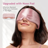 Masque Umisleep bloquant la lumière autour du nez en rose.