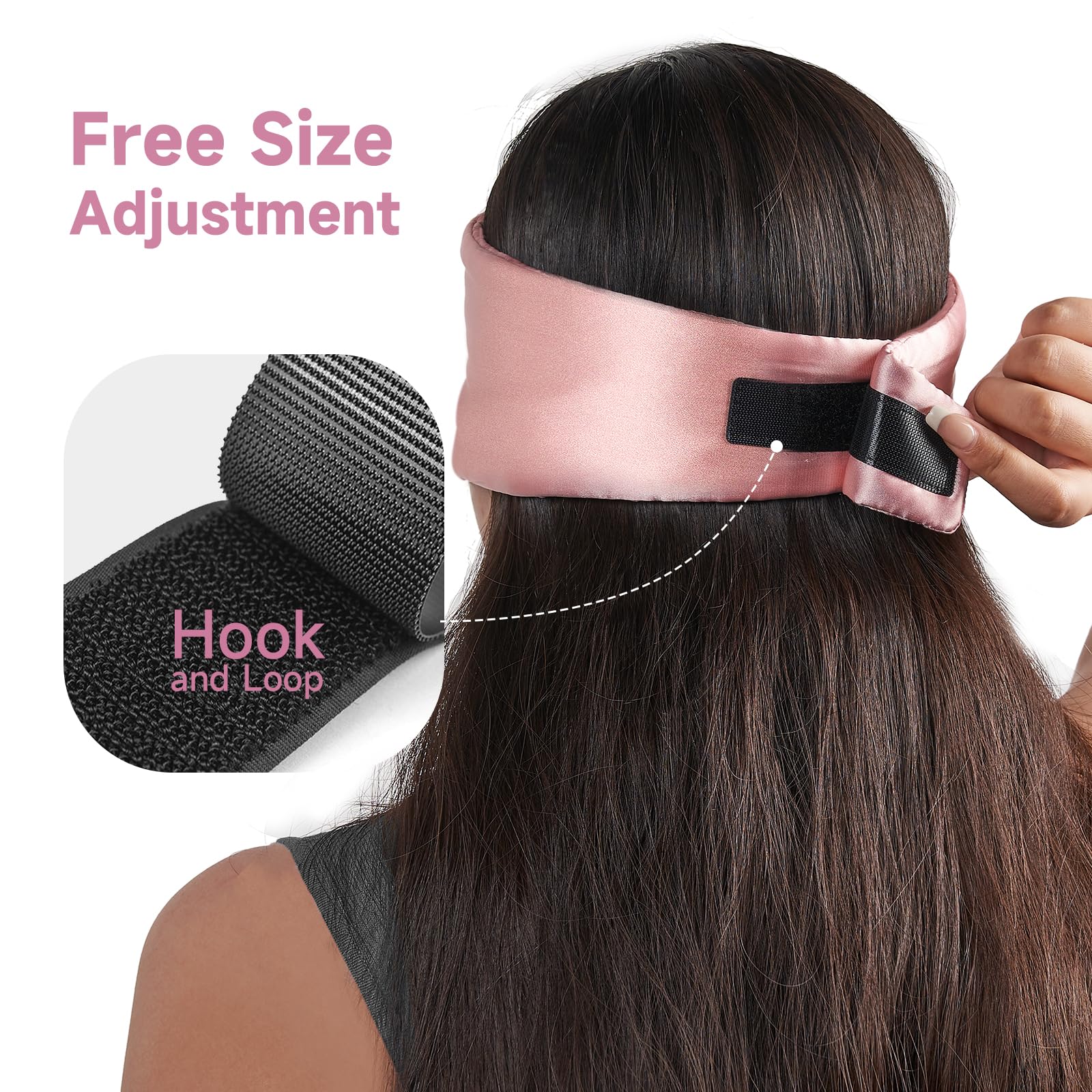 Ajustement unique avec boucle Velcro, rose et pratique.