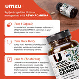 UMZU Ashwagandha – mains tenant une gélule, intégration facile au rituel quotidien.