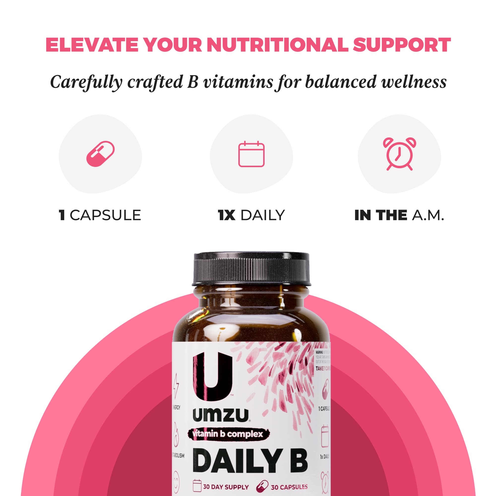 UMZU Daily B – Gélules visibles, énergie soutenue durant la journée.