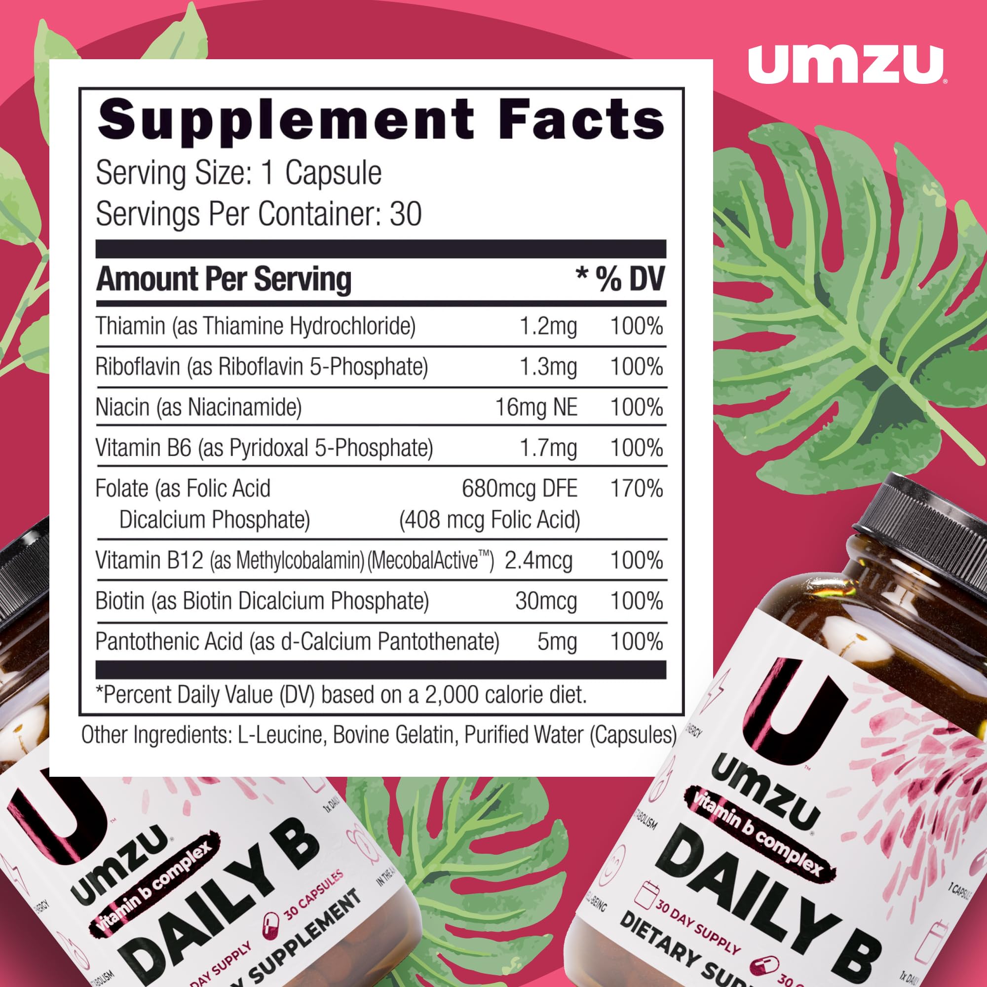 UMZU Daily B – Bouteille ouverte, dosage quotidien pratique.