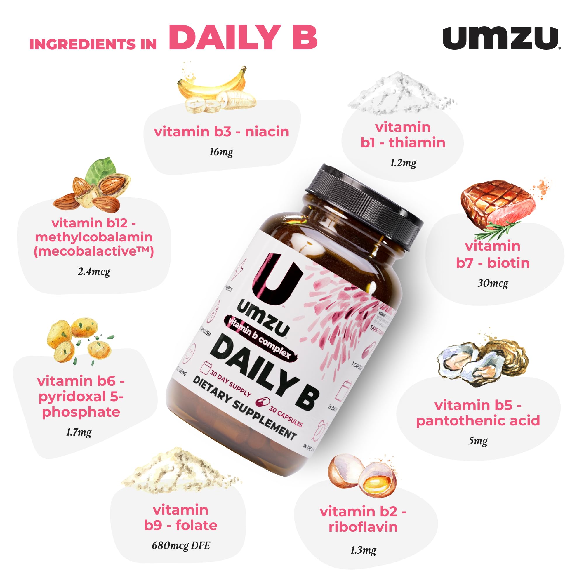 UMZU Daily B – Étiquette sur l'emballage, traçabilité et pureté garanties.