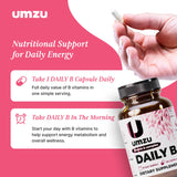 UMZU Daily B – Bouteille sur bureau, concentration et clarté mentale.