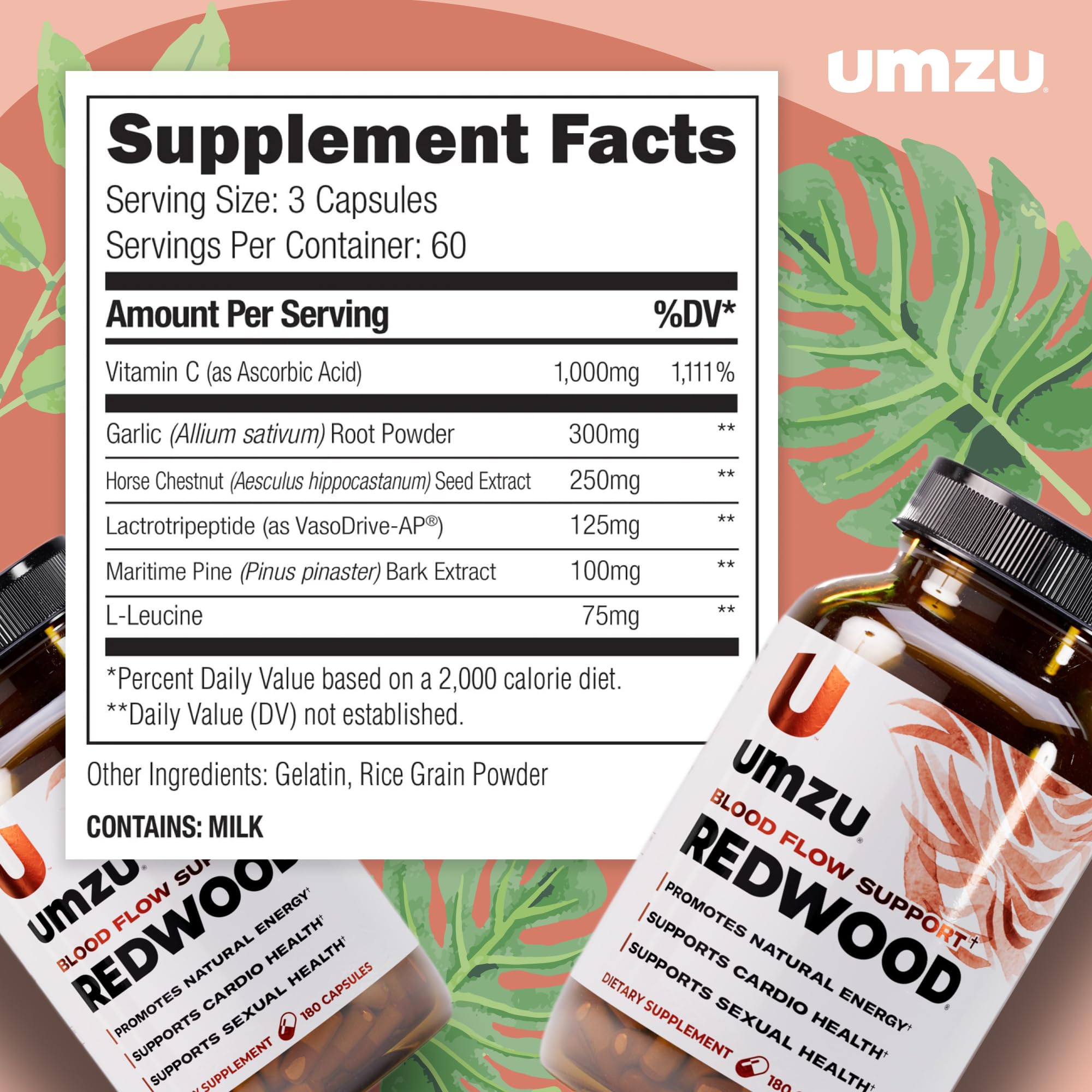UMZU Redwood – écorce de pin démontrant un ingrédient naturel.