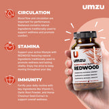 UMZU Redwood – vue des ingrédients clés vitamine C et ail.