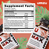 UMZU Redwood Max capsules faciles à avaler pour récupération et performance