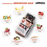UMZU Redwood Max ingrédients clés comme Fitnox et pin maritime pour l énergie