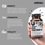 UMZU Testro-X capsules: format pratique pour une énergie durable sans stimulants.