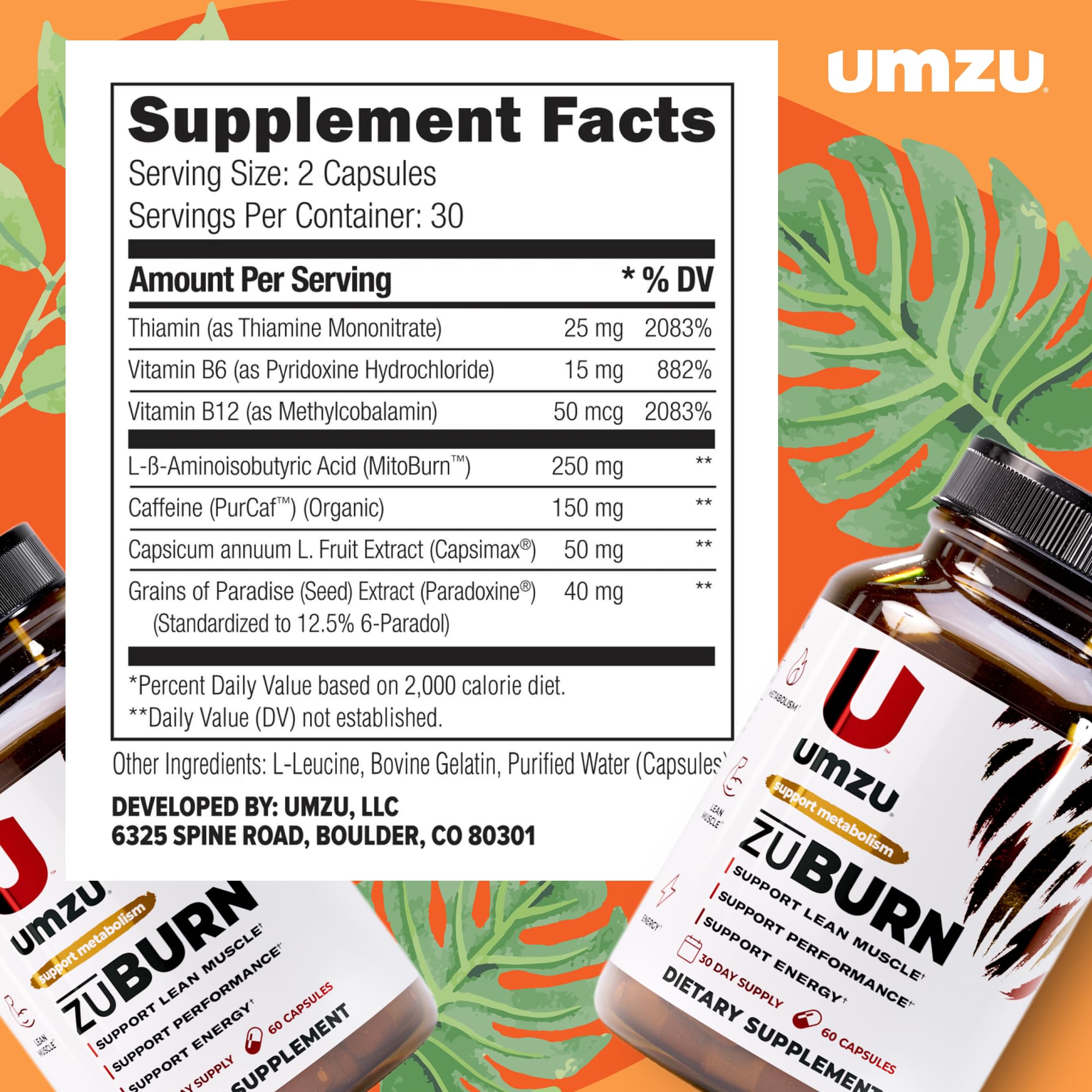 ZuBurn UMZU: capsules pratiques pour prise rapide.