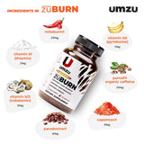 ZuBurn UMZU: ingrédients clés pour énergie et mouvement.