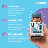 Capsules UMZU zuEnzymes avec repas, pratique pour les repas riches.