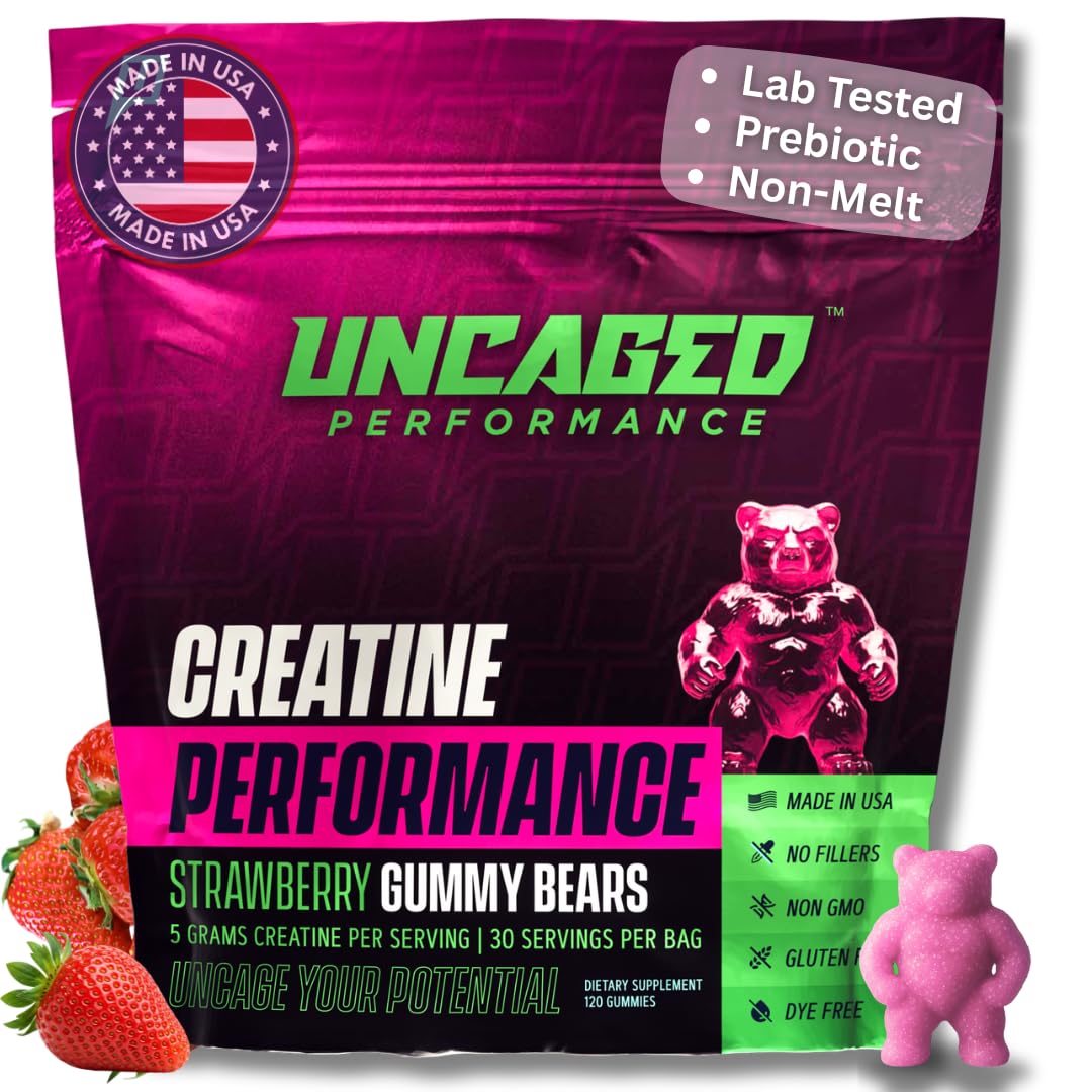 Uncaged Performance – emballage des bonbons gélifiés à la créatine monohydrate, prêt à consommer