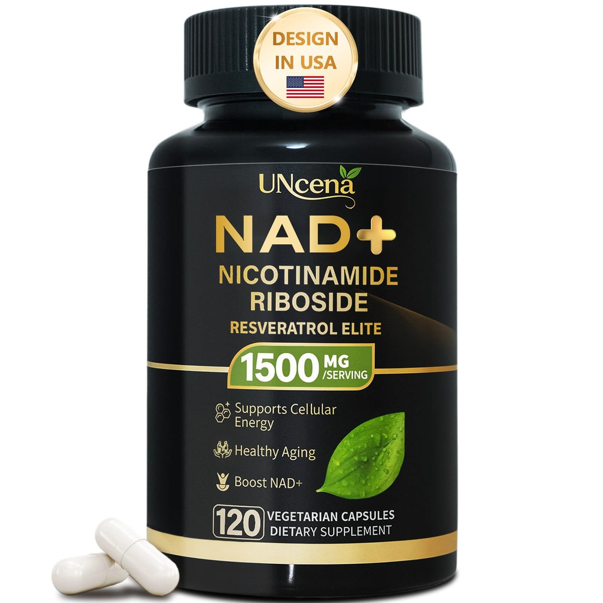 UNcena NAD: bouteille du complément montrant sa présentation et sa facilité d'utilisation.