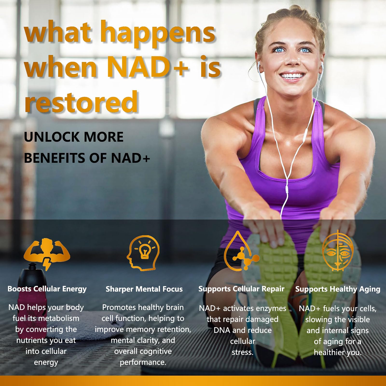 UNcena NAD – Capsules: apport naturel d'énergie cellulaire et soutien au métabolisme.