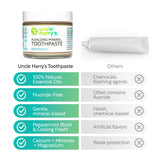 Affichage duo-pack Uncle Harry's dentifrice menthe en packaging double.