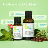 Gouttes prêtes à être déposées sur la brosse à dents avec Uncle Harry's Elixir.