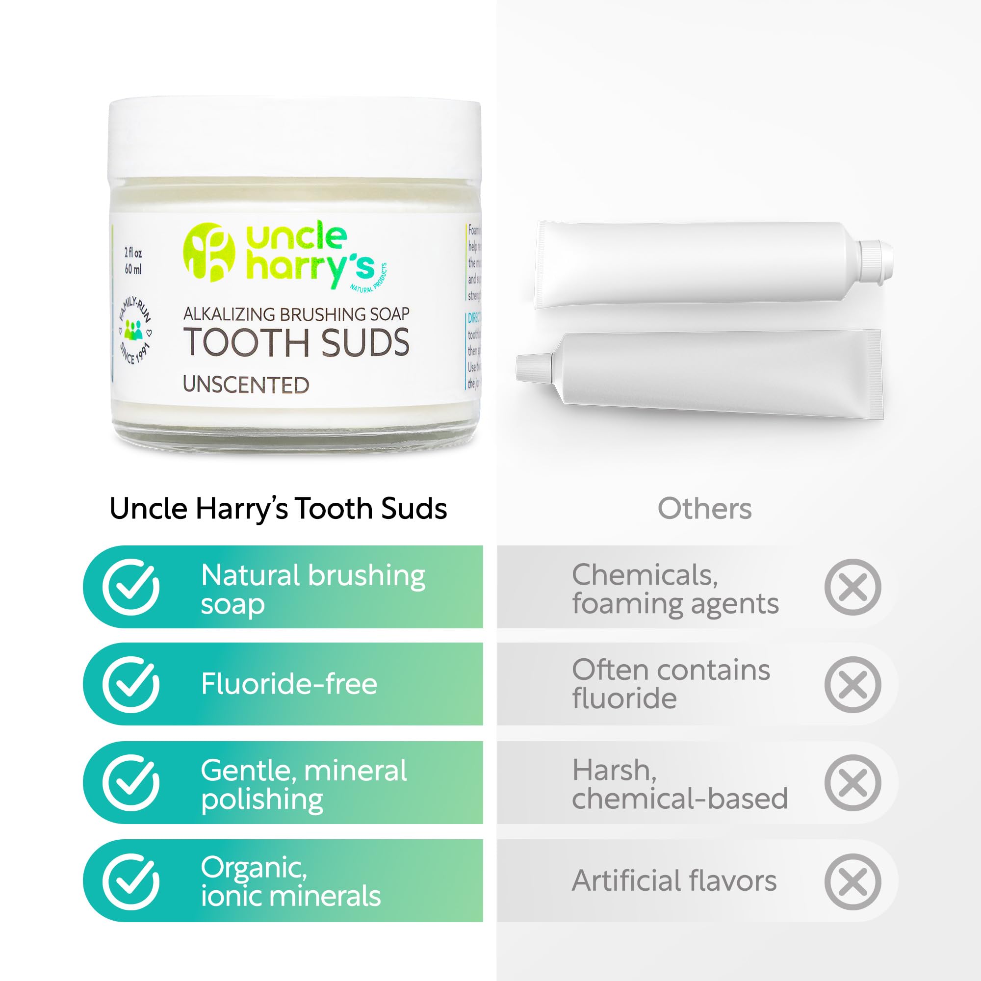 Ingrédients naturels: deux composants simples d'Uncle Harry's.