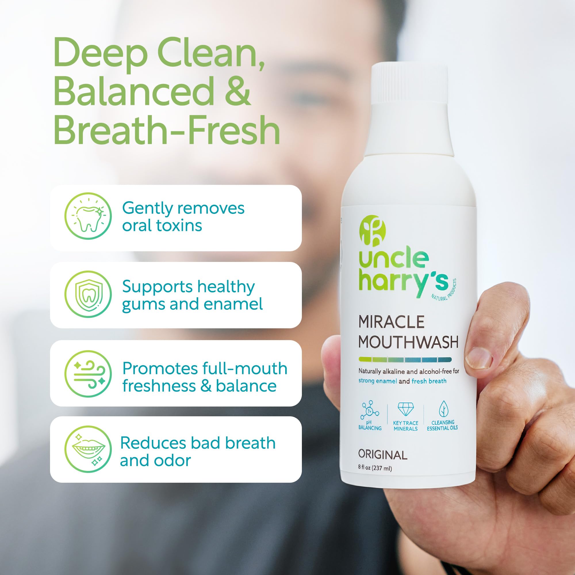 Versement facile avec Uncle Harry's Miracle, rinçage rapide et pratique.