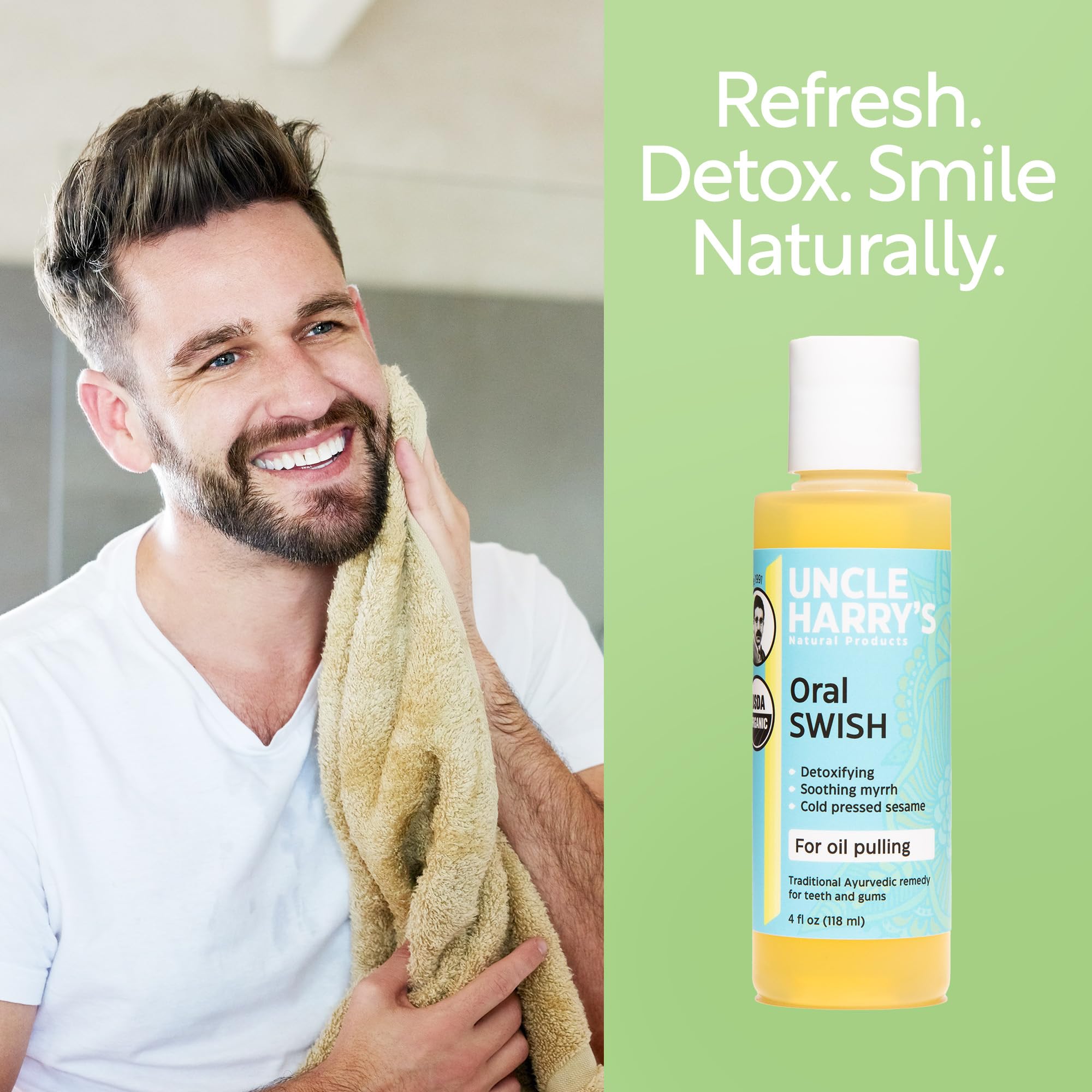 Uncle Harry's Swish: formule naturelle sans gluten et végane pour les soins buccaux.