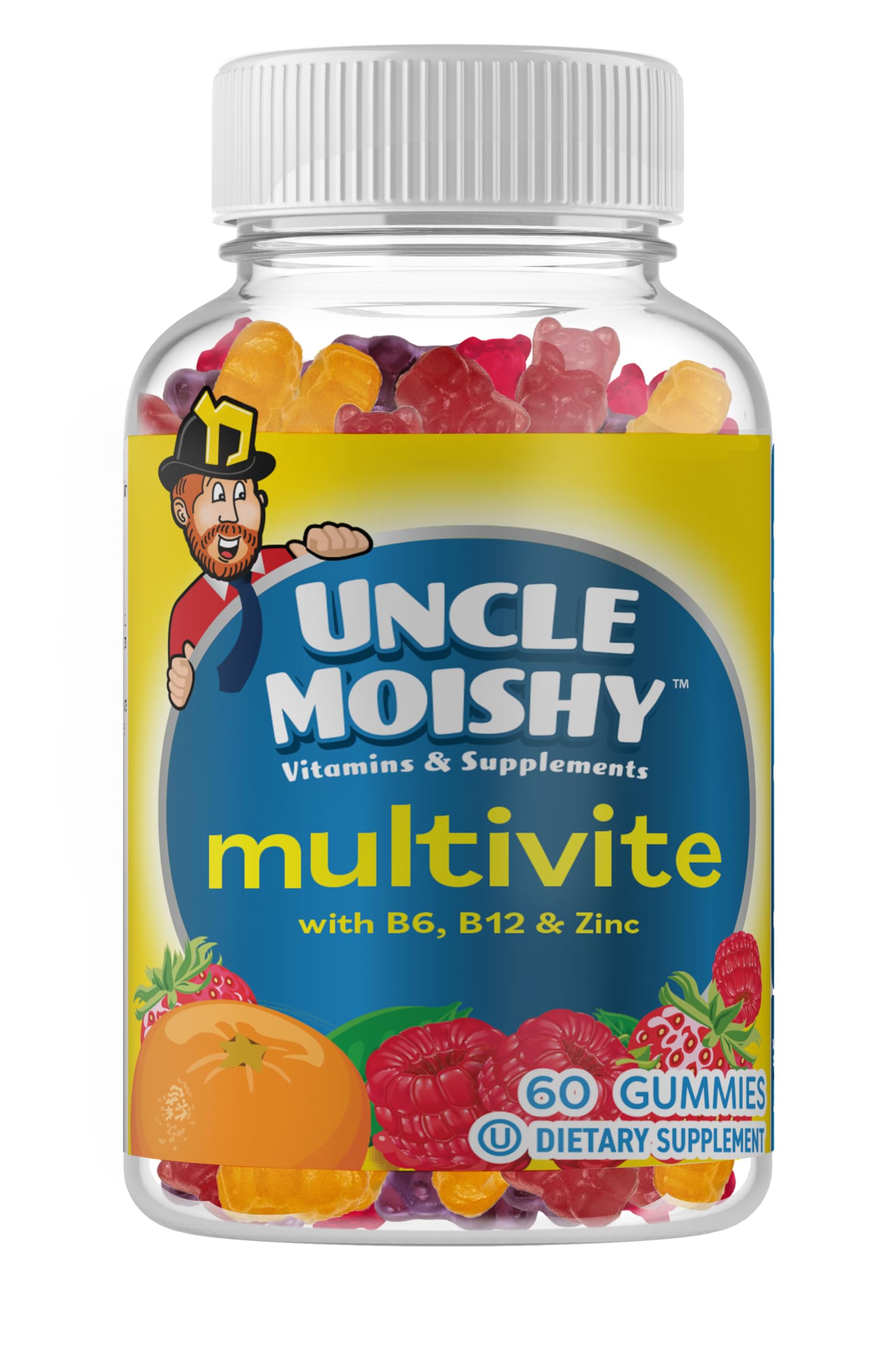 Uncle Moishy gélées pour enfants, emballage coloré, goût fruité, favorise l'apport quotidien